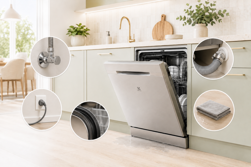 electrolux dishwasher leak safety