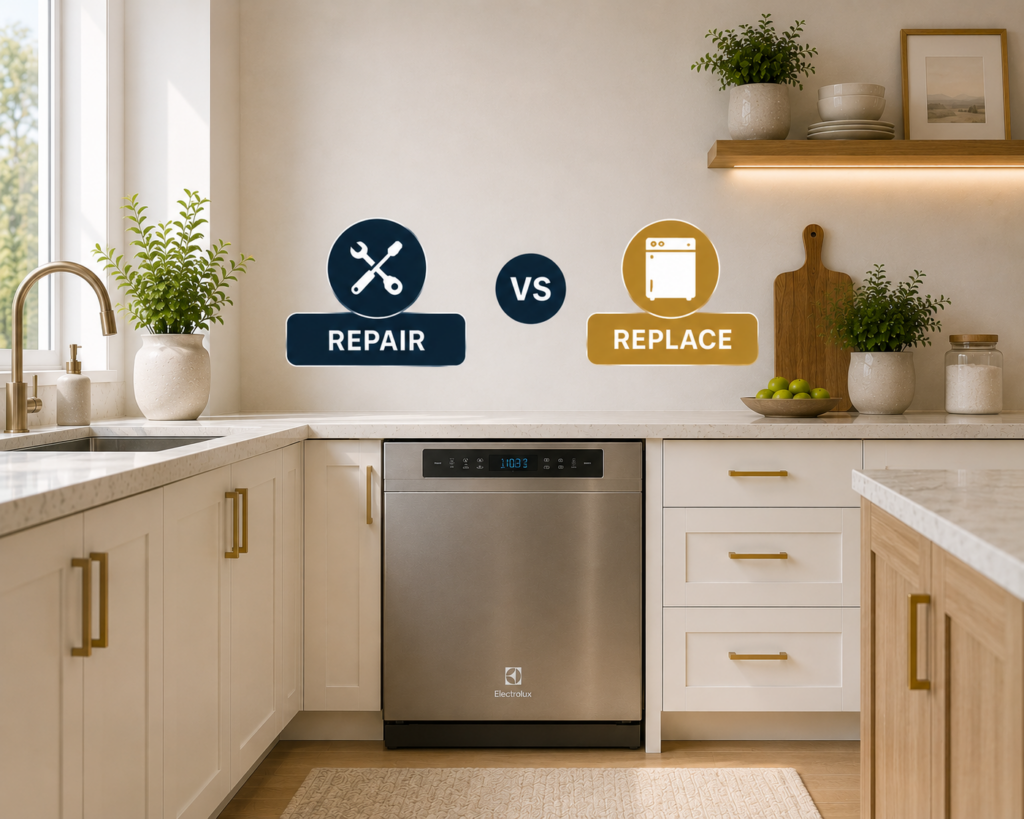 electrolux dishwasher repair or replace